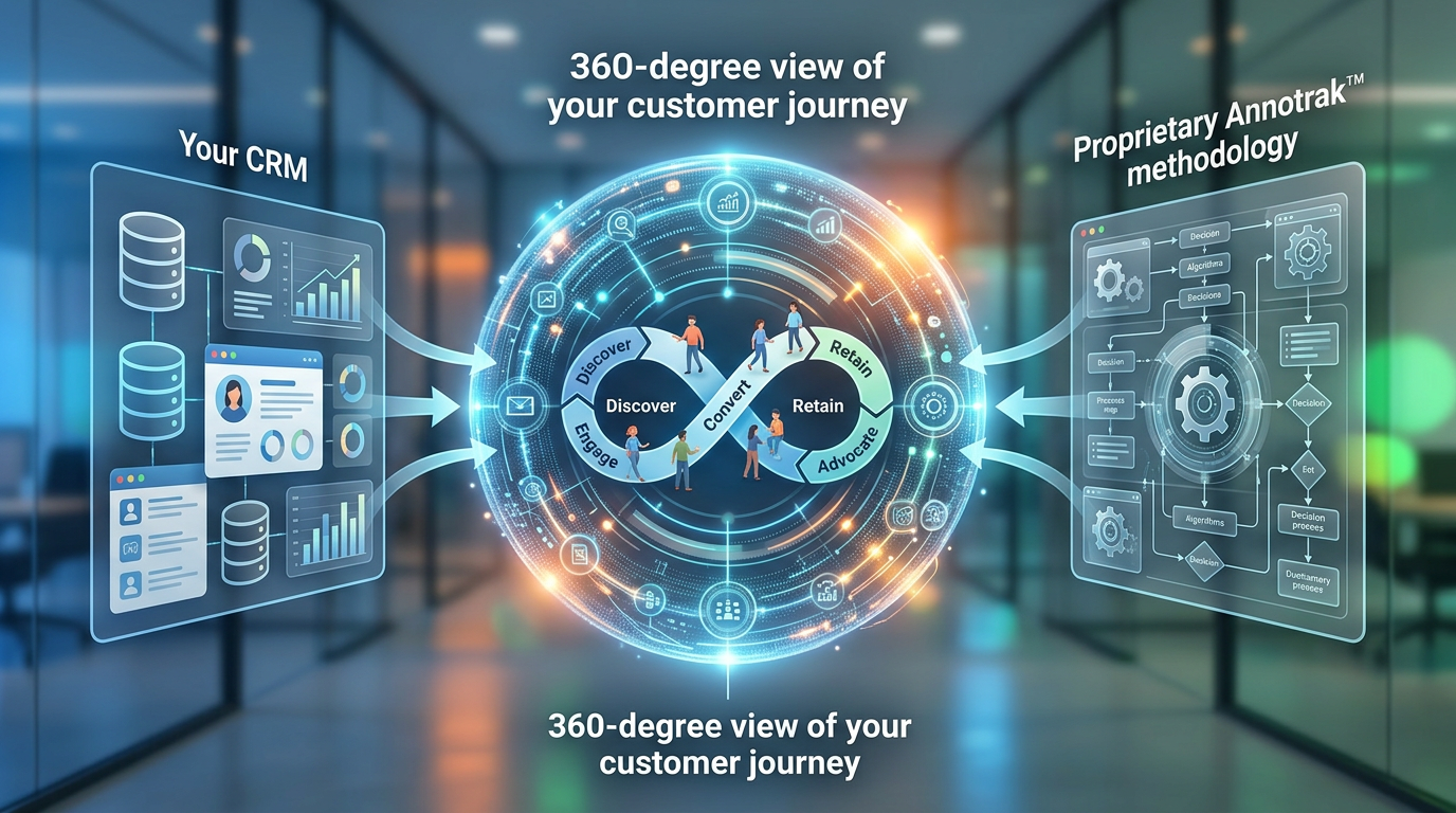 360-degree marketing attribution ecosystem connecting Ad Platforms and CRM systems